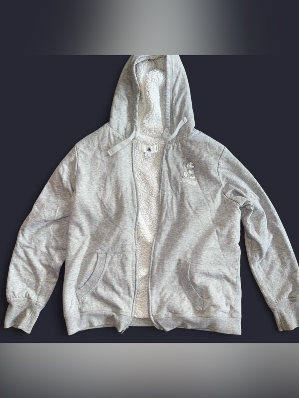 Disney Gray Sherpa-Lined Hooded Puffer Jacket